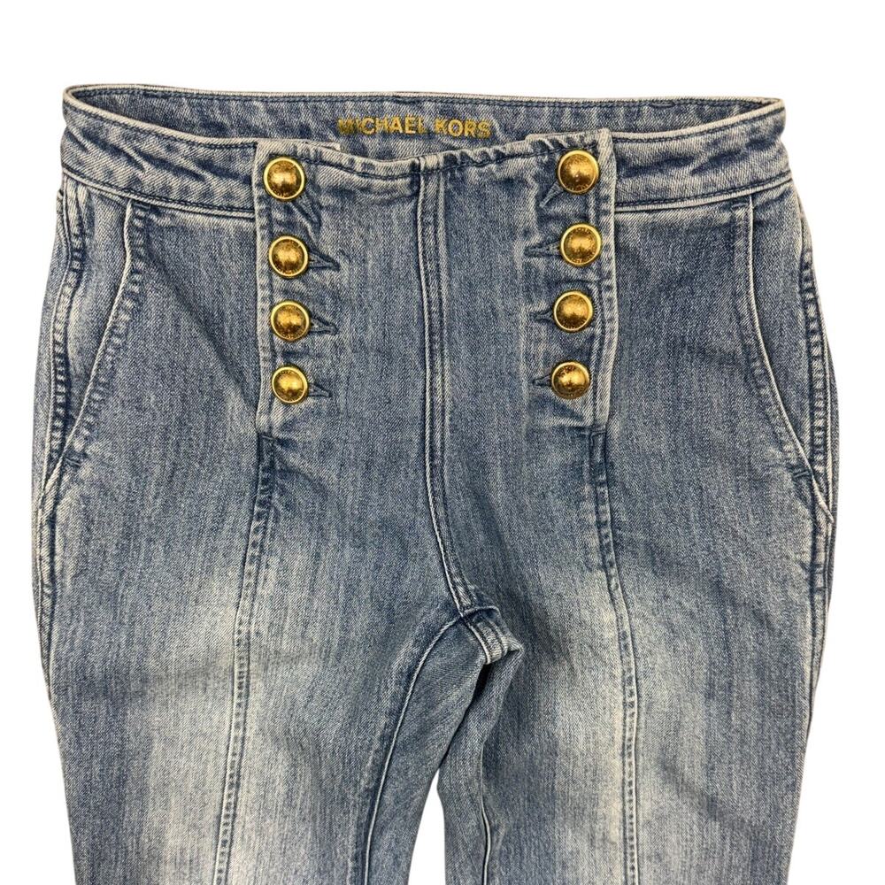 Michael Kors Women’s 2P Light Wash Button Front Jeans - Picture 4 of 7